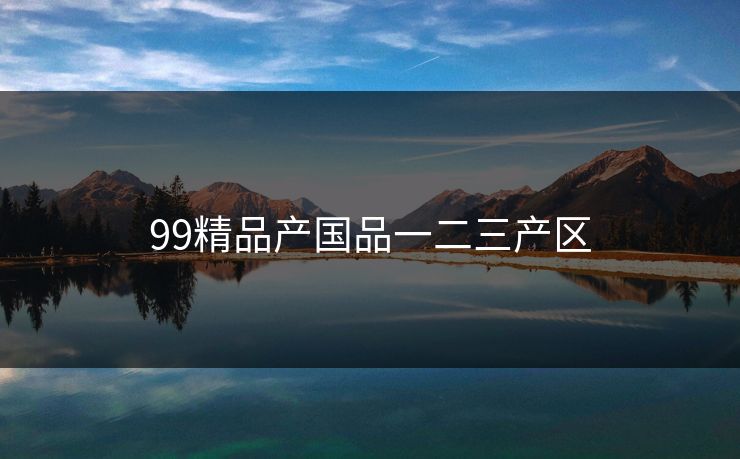 99精品产国品一二三产区